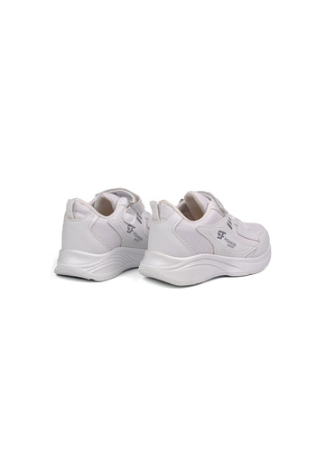 KAJILA Unisex Kids White Velcro Lace-Up Sneaker Daily Comfortable Sports Shoes