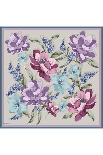 Armine Silk Scarf 2026 Winter - 9414-06 Cream Lilac Twill
