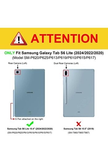 Fibaks Samsung Tab S6 Lite 10.4 Case 2024 (P610/P617/P620) Strong Magnetic Smart Cover with Anti-Tip Stand