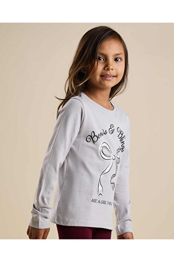 R&B Printed T-Shirt with Crew Neck and Long Sleeves