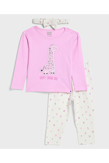 R&B Appliqued Top and Pant Set with Headband
