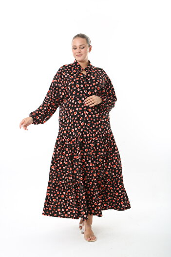XL Modam Women's Lycra Viscose Plus Size Buttoned Dress