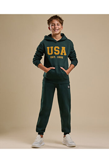 R&B Appliqued Hoodie with Long Sleeves