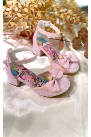 Görkem bebe ayakkabı ve tekstil Girl's Labubu Printed Heeled Shoes