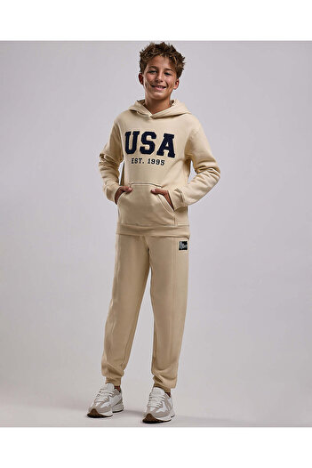 R&B Appliqued Hoodie with Long Sleeves