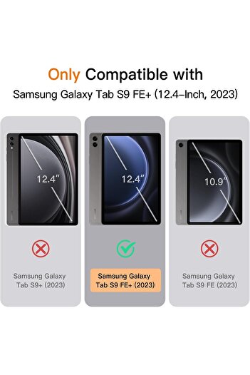Fibaks Samsung Tab S9 Fe Plus 12.4 Strong Magnetic Smart Cover Tablet Case with Anti-Tilt Stand and Sleep Mode
