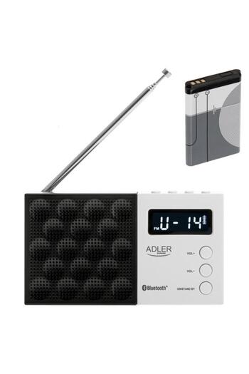 adler Radio digital AD 1908, PLL FM/AM, 800 mAh Battery, USB-C (White/Black)