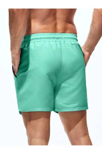 MEYASU Mint Green Men's California Printed Basic Standard Size Swimsuit Sea Shorts