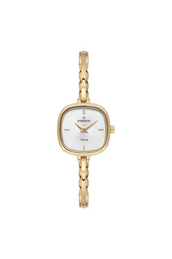 Essence D1222.130 Square Dial Metal Band Metal Case 3 Atm Water Resistant Gold Color Women Wristwatch