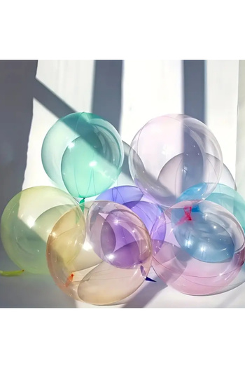 Çemrek Süs Parti Transparent Color Bobo Balloon Set 6 Pieces 20 Inch