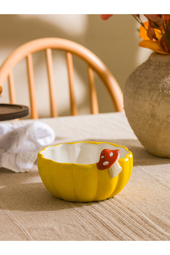 LC Waikiki Lcw Home Mixed Mushroom Pattern Ceramic Bowl 15 cm