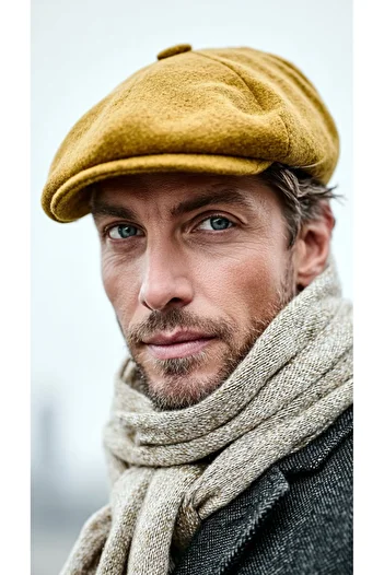 LAGRANZE Men's Classic Italian Baretta Hat – Woolen Cap with Elastic Back