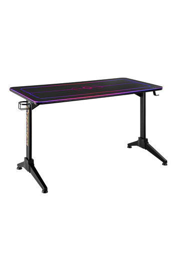 Skilltech Skill Tech Cyberwarrior RGB Gaming Desk 1195x595mm Black w/ Drink Holder & Hook – SH BLD02-126