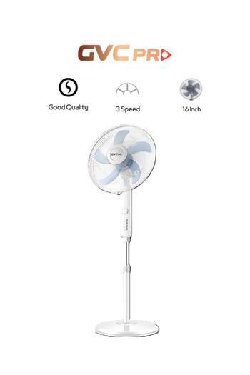 GVC PRO GVCS-6400 16″ Stand Fan | 6 Speeds, Modern Design Light, 2-Year Warranty