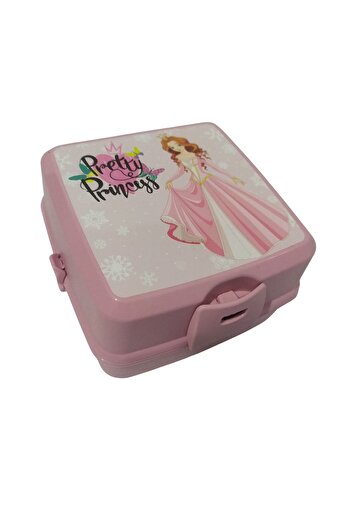 NOVAAVM Premium 2 Layer Lunch Box 4 Compartments Fork and Spoon Patterned