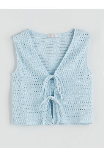 LC Waikiki Lcw Visionv Neck Openwork Women's Vest S5R346Z8