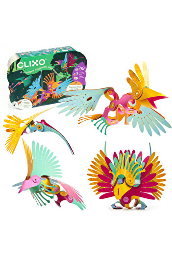 Clixo ® magnetická stavebnice - Tropičtí ptáci (22 dílků)