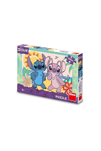 Dino Puzzle XL - Stitch and Angel at the Beach (100 pieces)