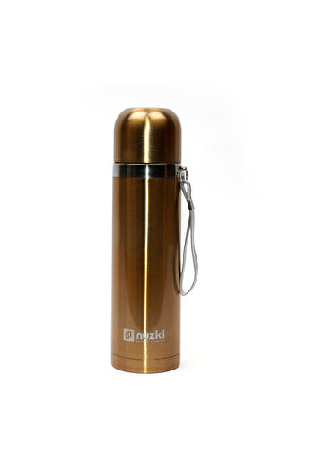 nuzki Stainless Steel Water Bottle 500ml Steel Vacuum Insulated Flask Black Color