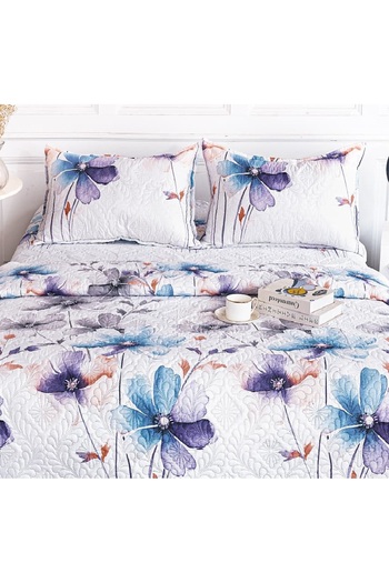CHIRASO Microfiber Quilted Duvet Set, 2-Sided, 3-Piece, Duvet Cover 220x240cm, 2 Pillowcases