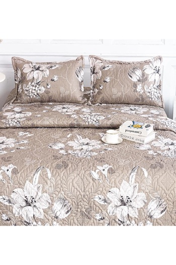 CHIRASO Microfiber Quilted Duvet Set, 2-Sided, 3-Piece, Duvet Cover 220x240cm, 2 Pillowcases