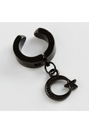 AKSESUARIM Men's Moon Star Magnet Steel Earring (Studded) 1 Piece