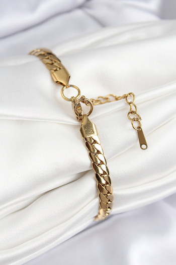 Skygo 316L Steel Crushed Chain Model Gold Color Women's Bracelet - Tj-Bb7785