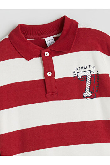 LC Waikiki New Season Polo Neck Striped Boy's Sweatshirt