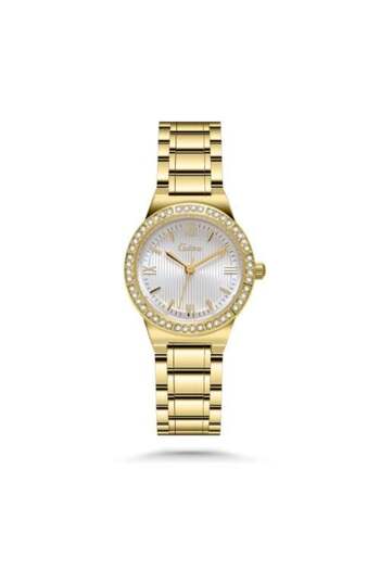 catera Women's Steel Watch in Gold Color with White Dial