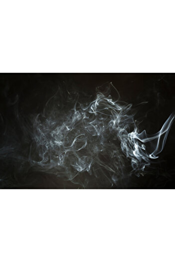 Harikabirev Amazing | Black&White Color Smoke Silhouette Model | Framed Tempered Glass Table Single Horizontal