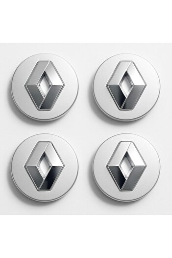 Universal Set of 4 wheel caps 60mm Renault compatible/replacement alloy rim 3D model Silver