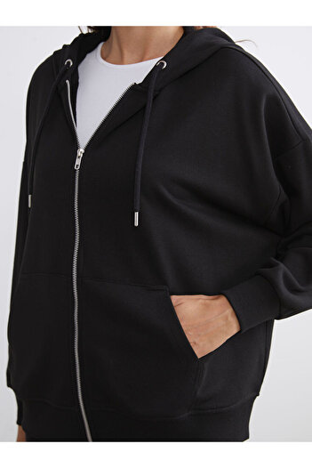 LC Waikiki Hooded Oversize Women's Zippered Sweatshirt