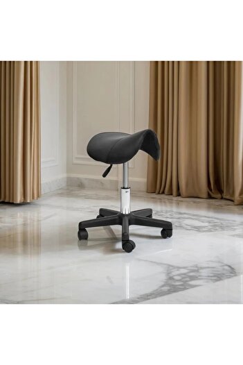 Mariani Professional Black Swivel Saddle Stool for Salons Spa