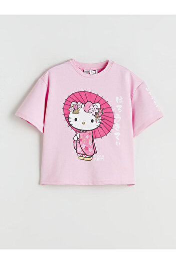 LC Waikiki Pink Hello Kitty Printed Girl's T-Shirt and Sweatpants Set of 2