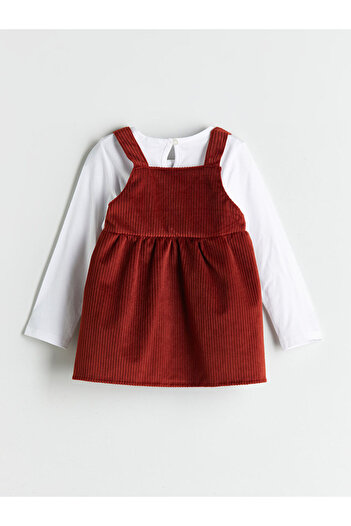 LC Waikiki Crew Neck Basic Girl's T-Shirt and Salopet