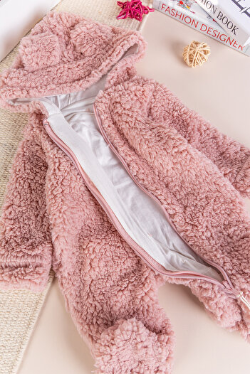 Babymod Welsoft Plush Winter Baby Girl/Boy Jumpsuit with Hood
