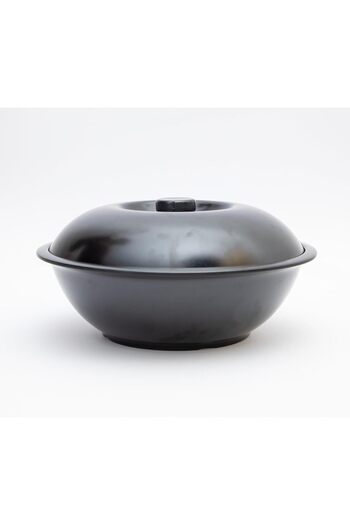 cc bin shihon MN Melamine Matte Black Soup Bowl with Lid for Soup, Salads, Fruits | Durable & Shatterproof & Dishw
