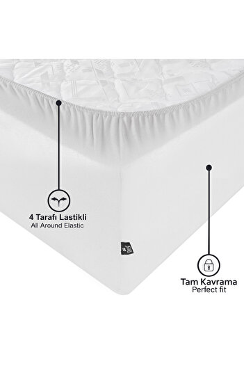 Berg Bettlaken 100X200+35 cm Height Elastic Luxury Combed Cotton Sheet White, Luxury Fitted Sheet Cotton