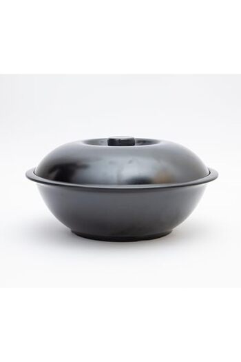 cc bin shihon MN Melamine Matte Black Soup Bowl with Lid for Soup, Salads, Fruits | Durable & Shatterproof & Dishw