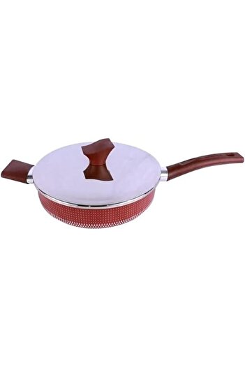 cc bin shihon Non-Stick Deep Frying Pan with Heat-Resistant Handle, 24cm, Stainless Steel Lid, Black