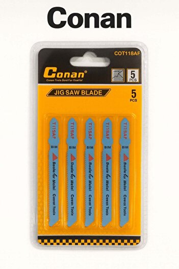 CONAN 5-Blade Metal Jigsaw Set, Model COT118AF – BIM T118AF for Precision Thin Metal Cutting