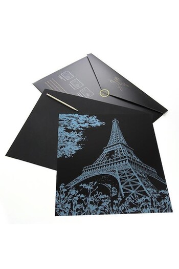 SSMEDIA Creative scratch board game, antistress, for adults or children, Eiffel Tower model