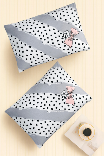 İQON |   Pattern |   Ranforce 2-Piece Pillowcase Set |   Bow White
