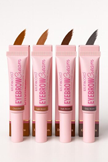 kevin coco 4-shade eyebrow gel mascara set in natural shades – creamy formula defines and fills brows with long-lasting hold