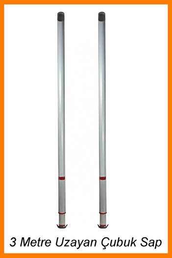Bundeba Tent Telescopic 3 Meters Extending Rod Handle (2 Pieces) Camping Beach Tent Awning Canopy Pole