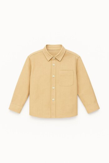 Magu Boy's Cotton Beige Long Sleeve Shirt
