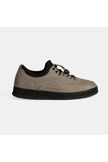Desa Men's Gray Lace-Up Nubuck Leather Casual Shoes