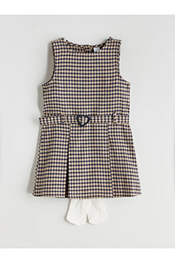 LC Waikiki Sparkling Selections from Shining Store |   Crew Neck Plaid Girl's Dress