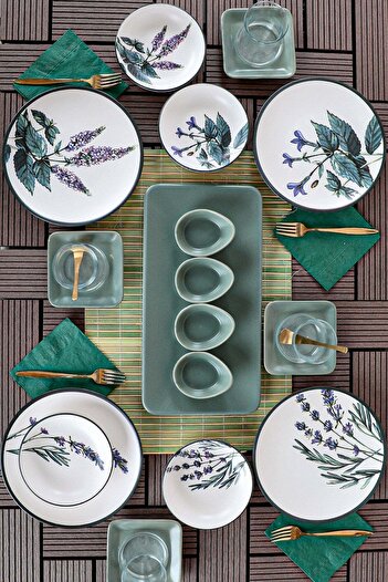 Asi Home Set of 2 As a Home Botanical Garden, ceramic, Mic set (21 Pieces)
