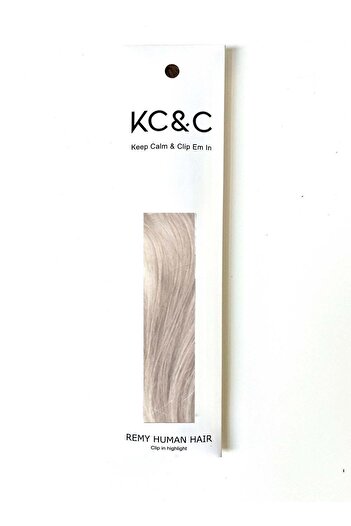 keep calm & Clip Em In - Natural Light Grey Clip-In Hair Extension Single Highlight Wavy 1pc